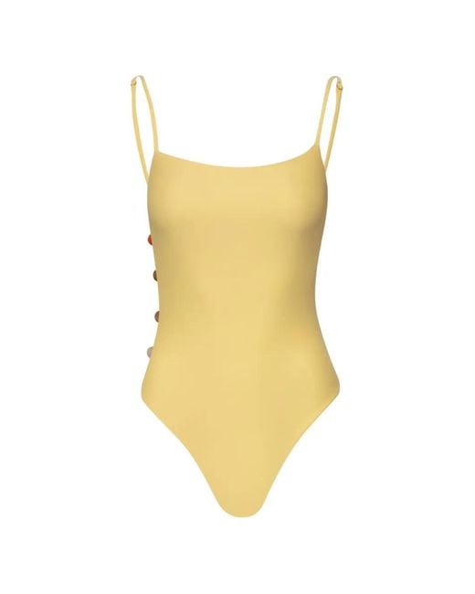 Baobab Yellow Wayra Square-Neck Swimsuit