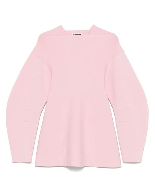 Jil Sander Pink Crew-Neck Sweater