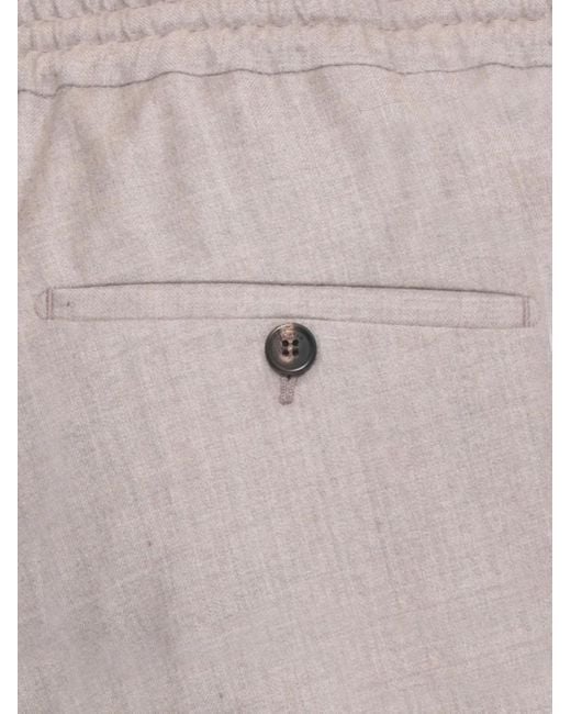 Incotex Gray Drawstring-Waist Trousers for men