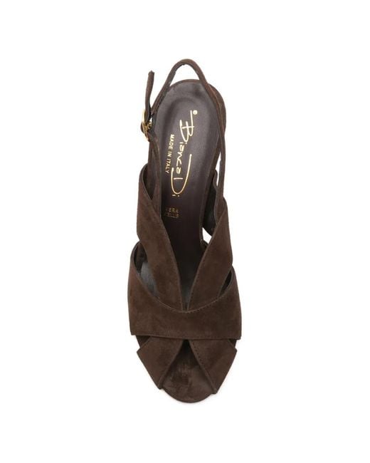 BIANCADI Brown Crossover-Strap Sandals