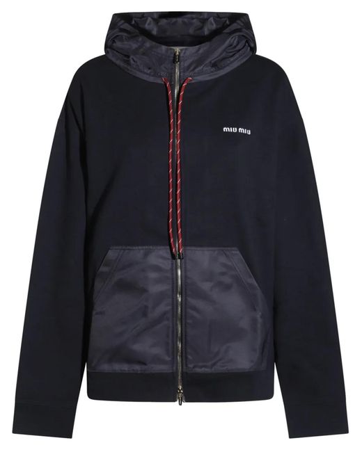 Miu Miu Blue Panelled Hoodie