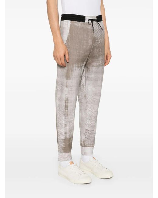 Boss Gray Abstract-Pattern Track Pants for men