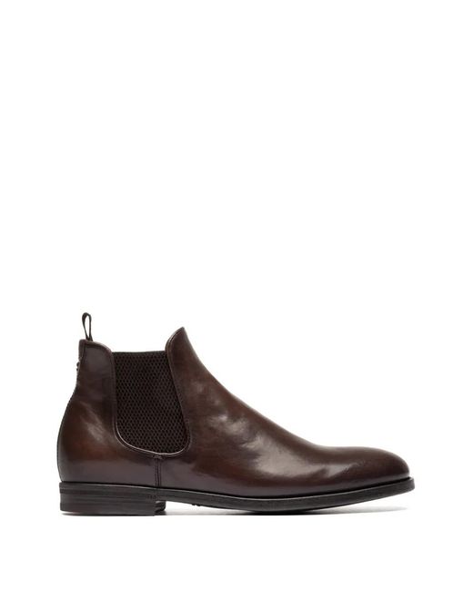 Officine Creative Brown Vanderbilt Caou 012 Leather Chelsea Boots for men