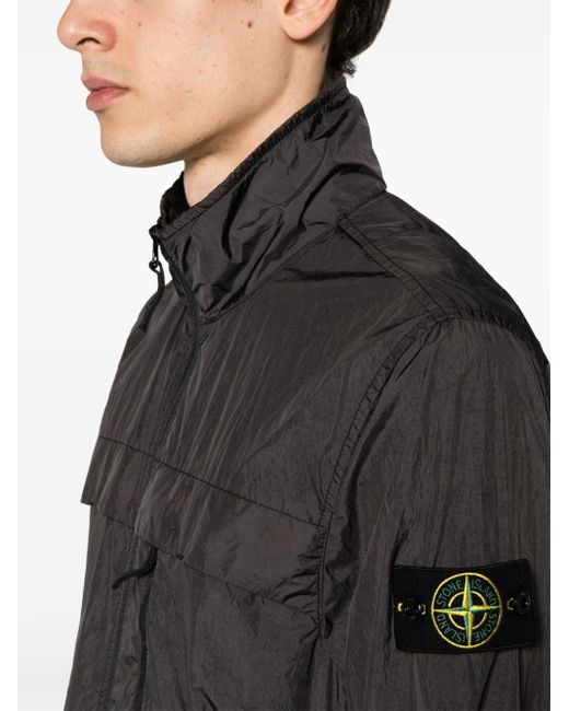 Stone Island Gray Compass-badge Mock-neck Jacket for men
