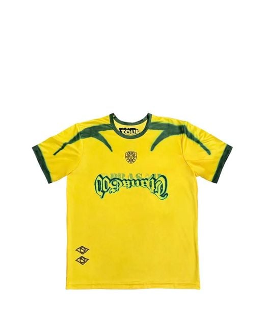 Travis Scott Yellow Graphic-Print T-Shirt for men