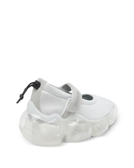 grounds White Moopie Round-Toe Sneakers