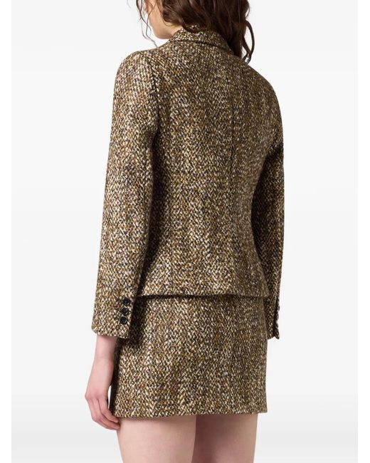 MSGM Brown Single-Breasted Jacket