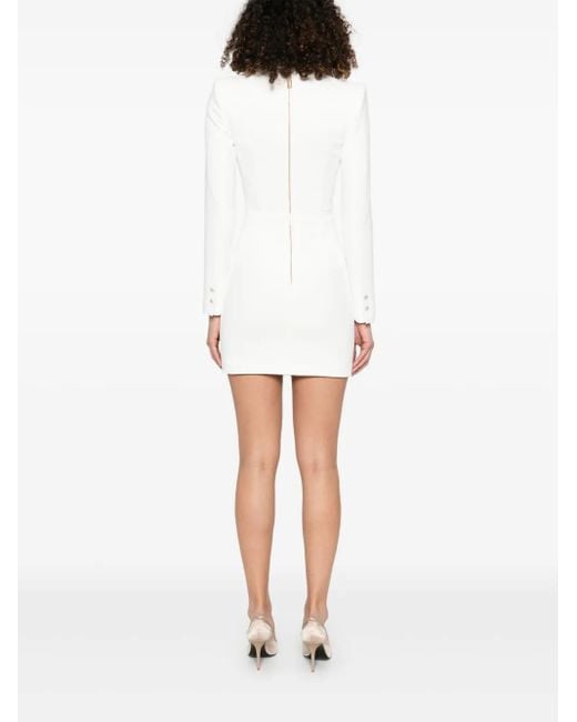 Vestido corto con diseño de esmoquin Elisabetta Franchi de color White