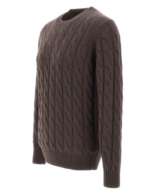 Kangra Gray Cable-Knit Sweater for men
