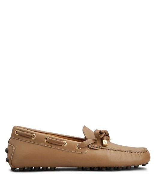 Tod's Brown Bow-Detail Loafers