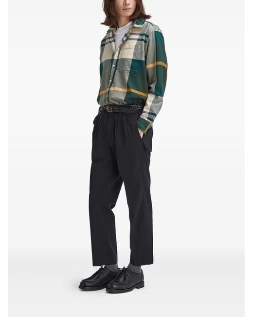 Barbour Gray Check-Pattern Patch-Pocket Shirt for men