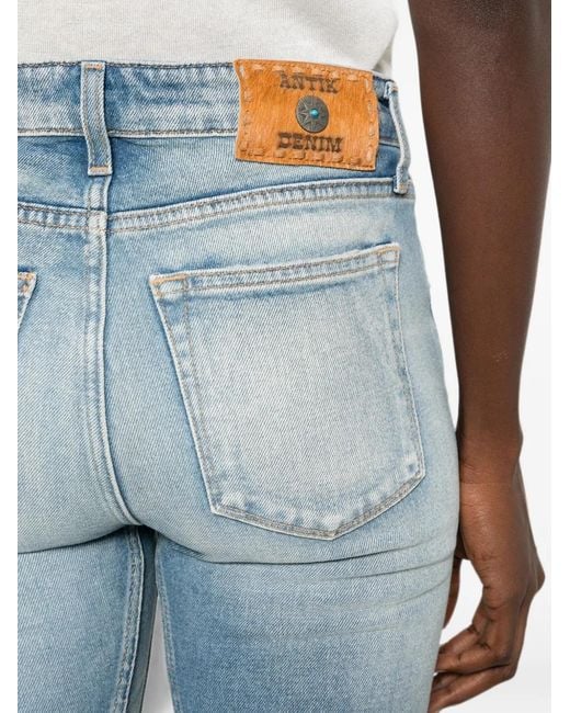 Antik Denim Blue Faded Flared-Leg Jeans