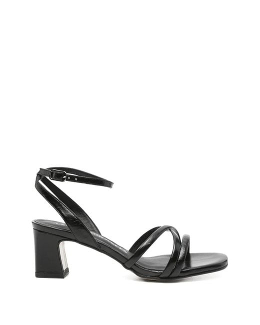 Pedro Miralles Black Square-Toe Sandals