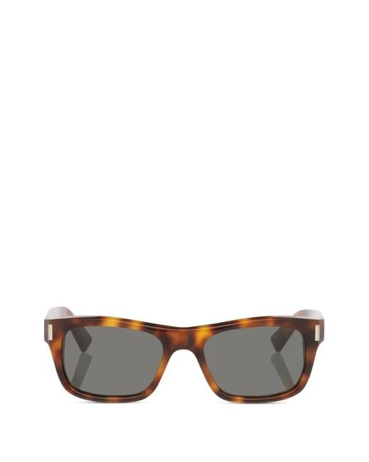 Saint Laurent Gray Sl83 Rectangle-Frame Sunglasses