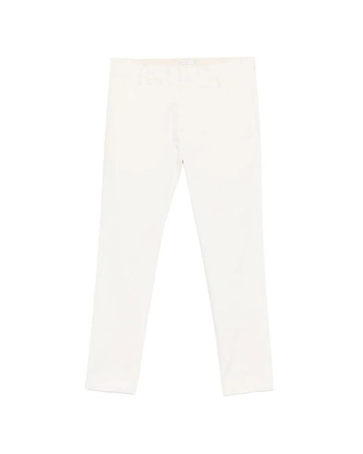 Entre Amis White Senna Belt-Loop Trousers for men
