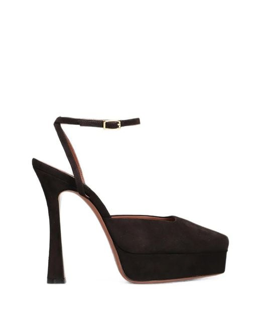 Castagna Black Vicky Platform Peep-Toe Pumps