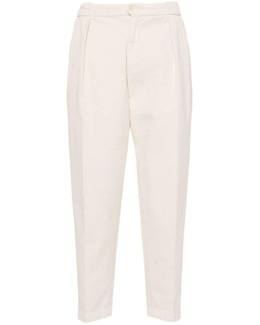 Briglia 1949 White Tapered Cropped Trousers for men