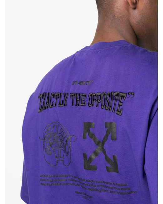 Off-White c/o Virgil Abloh Purple Crew Neck T-Shirt for men
