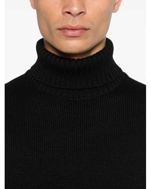 Jersey de lana con cuello alto Zanone de hombre de color Black