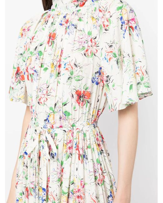 Robe Longue À Fleurs Rosetta Getty en coloris White