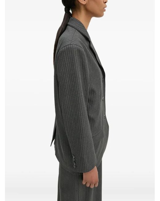 Day Birger et Mikkelsen Gray Pinstripe Button Blazer