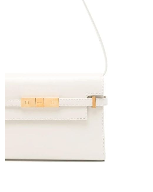 Saint Laurent Natural Manhattan Small Bag In Box Leather