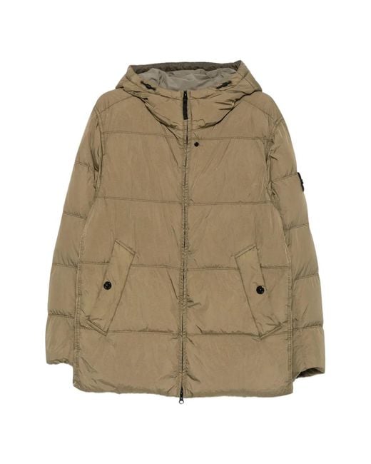 Stone Island Natural Hooded Padded Jacket for men