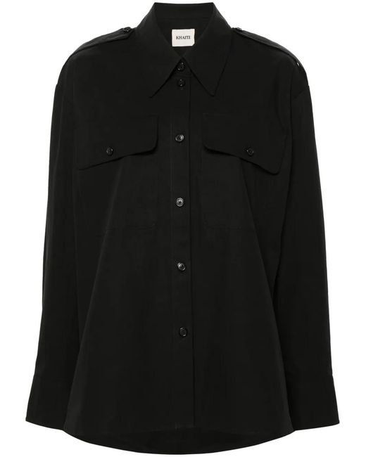 Khaite Black The Missa Cotton Shirt