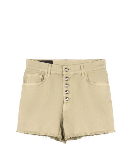 Dondup Natural Buttoned Frayed Shorts
