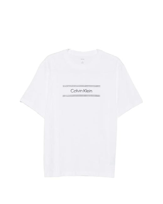 Calvin Klein White Graphic T-Shirt for men