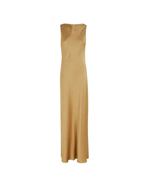 Antonelli Natural Cowl Neck Maxi Dress