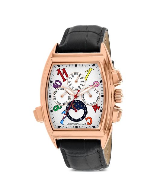 Christian Van Sant White Stainless Steel Grandeur 45Mm Watch for men