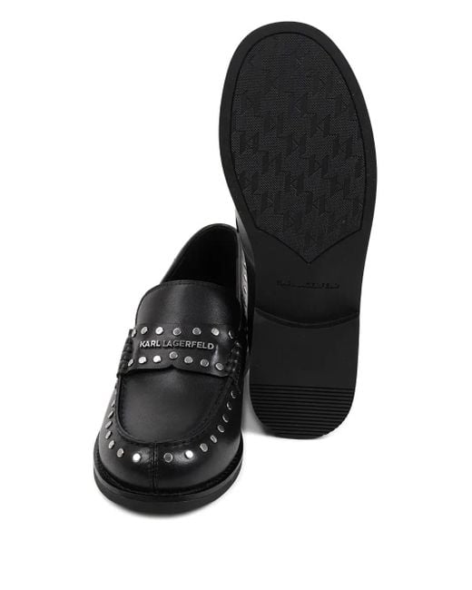 Karl Lagerfeld Black Mia Studded Loafers