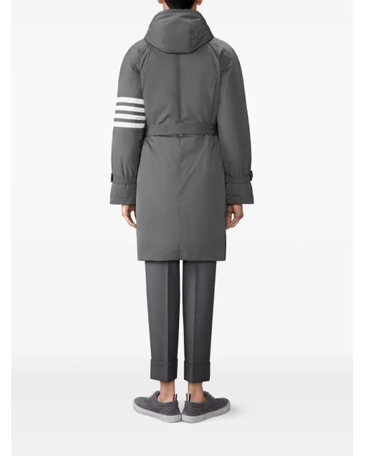 Thom Browne Gewatteerde Parka Met Capuchon En 4 Strepen in het Gray voor heren