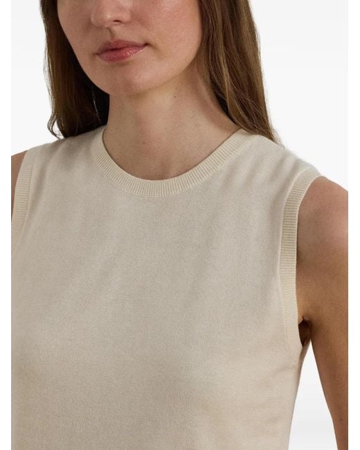 Ralph Lauren White Débardeur À Design Côtelé