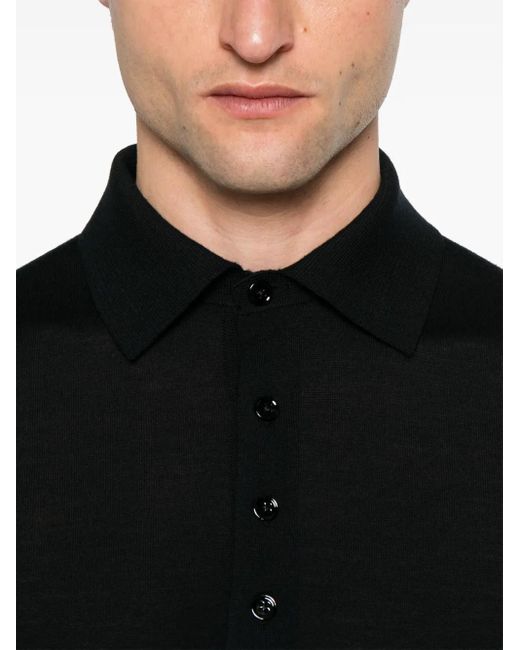Tom Ford Black Wool Polo Shirt for men