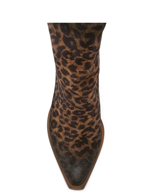 METISSE Brown Animal Print Boots