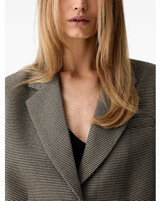 Gestuz Black Houndstooth Cropped Blazer