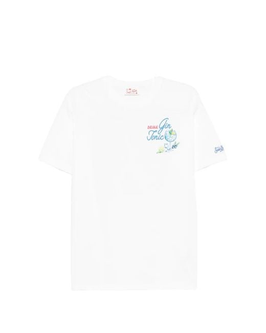 Mc2 Saint Barth White X Gin Portland Print-Detail T-Shirt for men