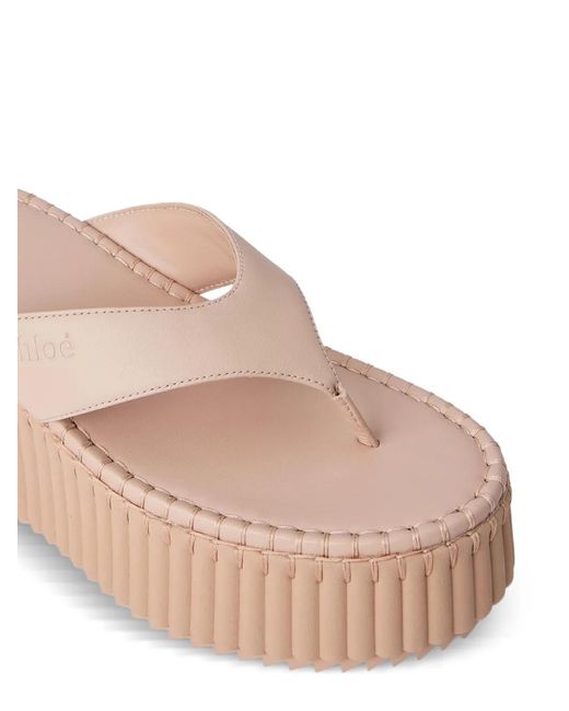 Chloé Pink Logo-Debossed Sandals