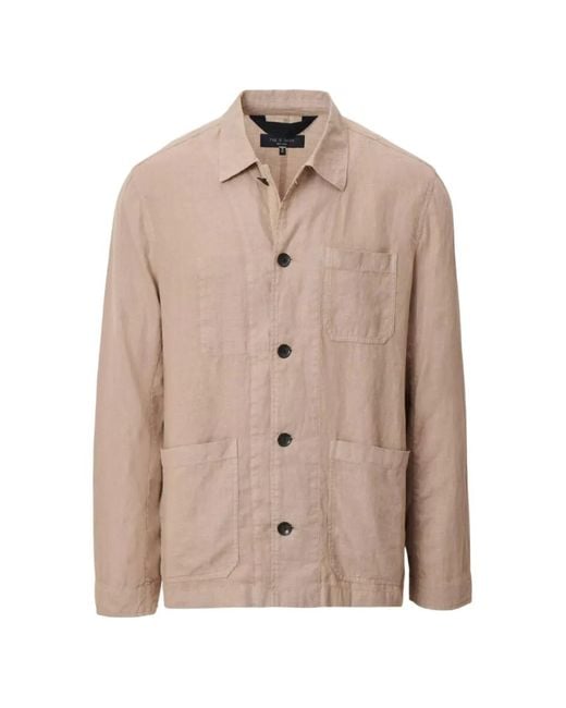 Rag & Bone Natural Evan Linen Shirt Jacket for men