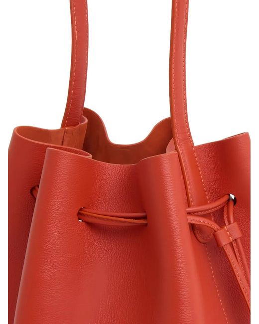 Mansur Gavriel Red Cabas Drawstring Bucket Bag