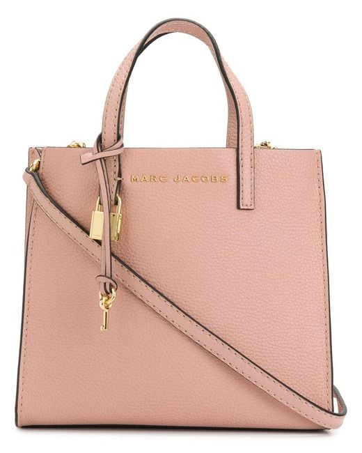 Marc Jacobs Pink Lock And Key Pebbled Shoulder Bag