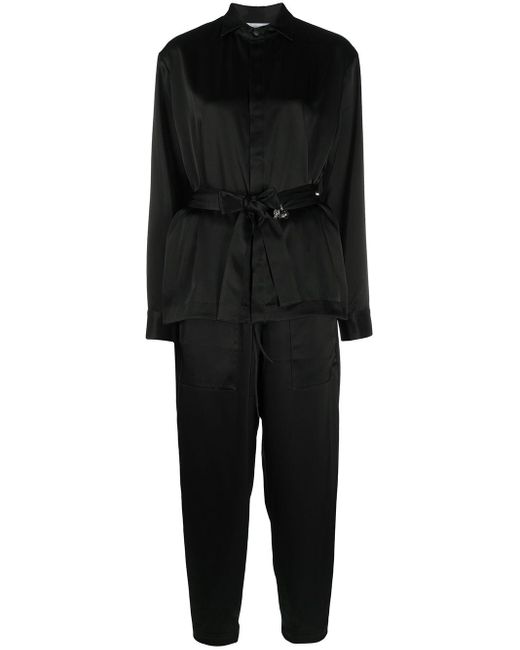 Y-3 Tech Silk Jumpsuit in Black | Lyst