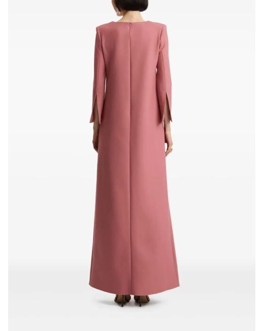 Oscar de la Renta フローラル マキシドレス Red