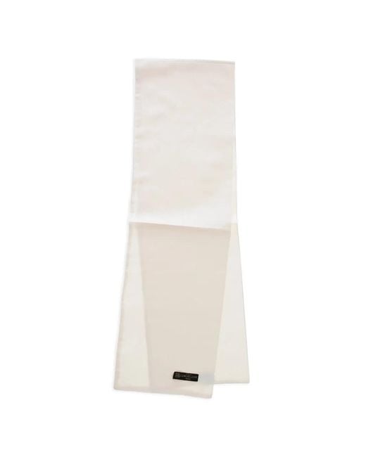 Corneliani White Logo-Patch Scarf for men