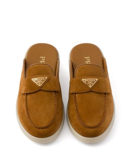 Prada Brown Suede Mules