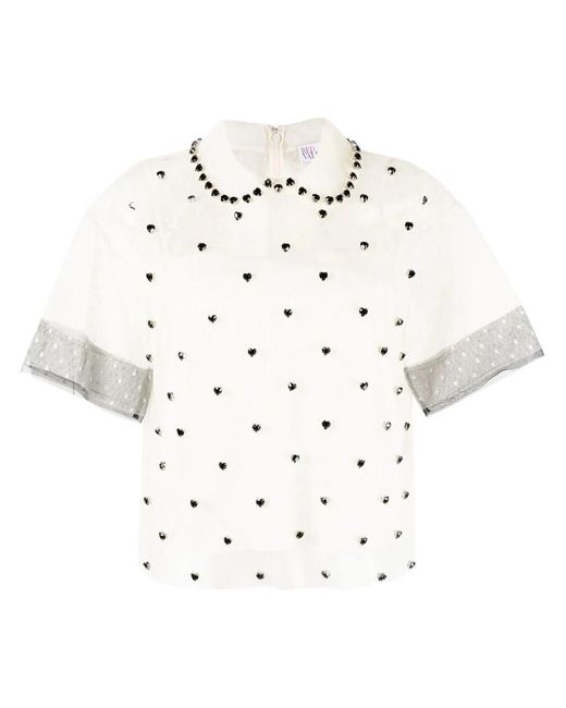 RED Valentino Blouse Verfraaid Met Kristallen in het White