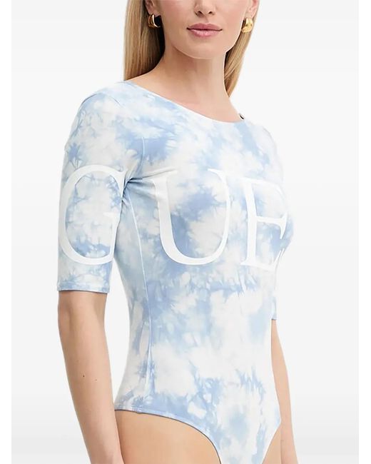 Guess Blue Tie-Dye Logo Bodysuit