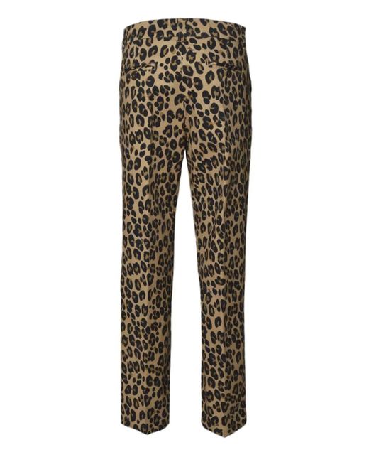 Aspesi Gray Leopard-Print Trousers